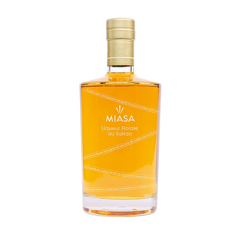 Miasa Safran Likör, 15% vol. - 500 ml - Flasche Miasa Safran Likör, 15% vol. - 500 ml - Flasche