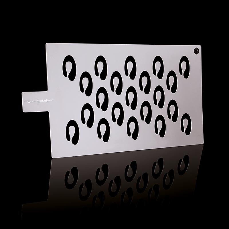 Dekoschablone - Bogen 40x65mm, Edelstahl, GN 1/1, 49,5x29cm, Raumfelder - 1 St - Lose Dekoschablone - Bogen 40x65mm, Edelstahl, GN 1/1, 49,5x29cm, Raumfelder - 1 St - Lose