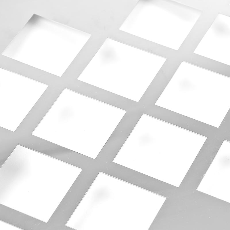 Dekoschablone - Quadrat 50x50mm, Edelstahl, GN 1/1, 49,5x29cm, Raumfelder - 1 St - Lose Dekoschablone - Quadrat 50x50mm, Edelstahl, GN 1/1, 49,5x29cm, Raumfelder - 1 St - Lose