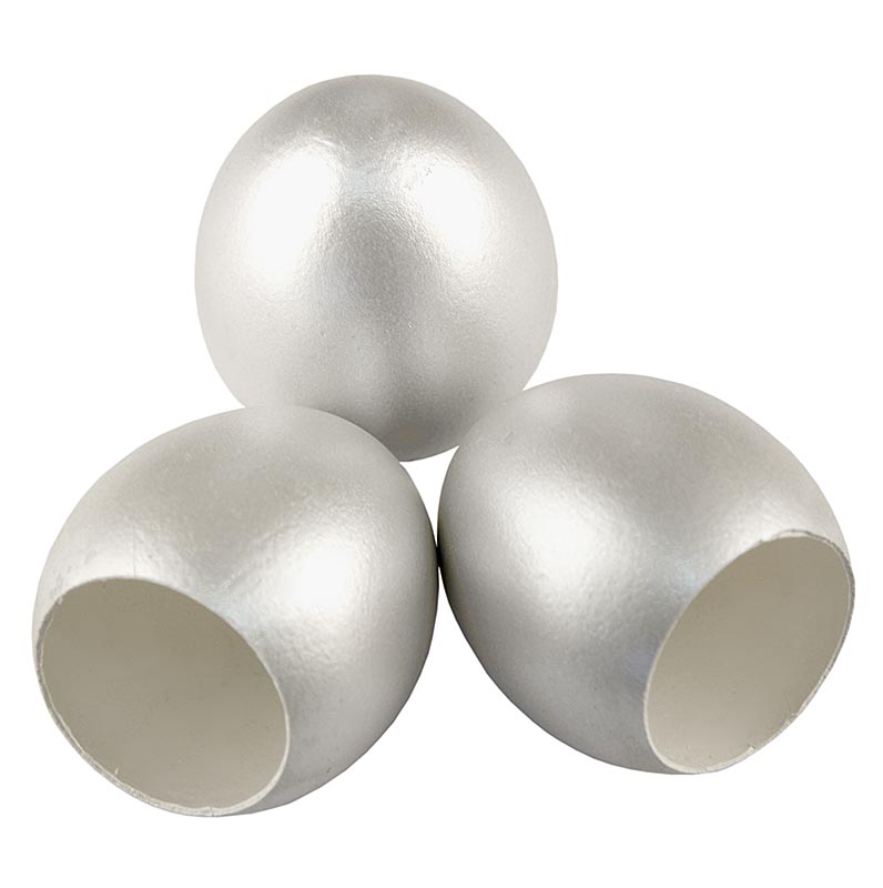 Empty egg shells, silver, for filling - 120 pieces - carton