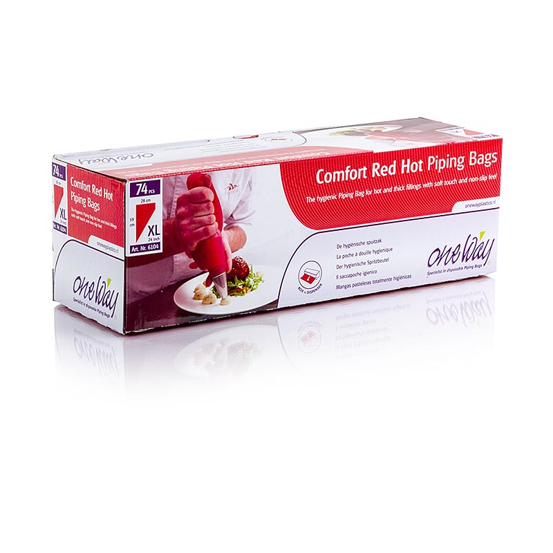 Poche a douille jetable, 59x28cm, One Way Masterline, Rouge / CHAUD, 2,55l - 74 pièces - carton Poche a douille jetable, 59x28cm, One Way Masterline, Rouge / CHAUD, 2,55l - 74 pièces - carton