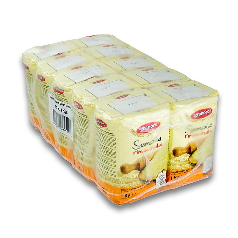 Durum hvede semulje, Semola rimacinata, Granoro - 10 kg, 10 x 1000 g - poser