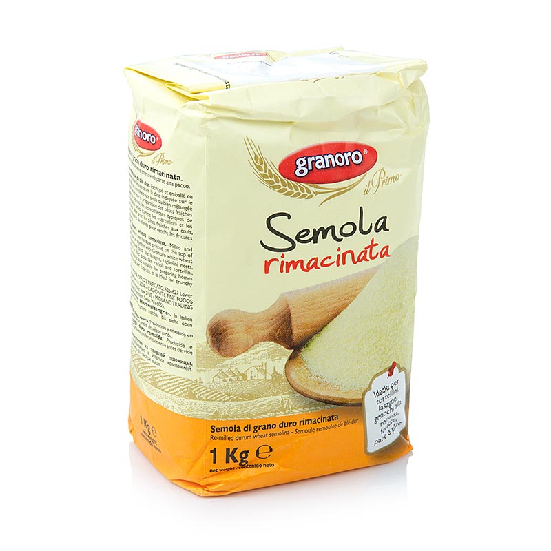 Hartweizengrieß, Semola rimacinata, Granoro - 10 kg, 10 x1000g - Tüten