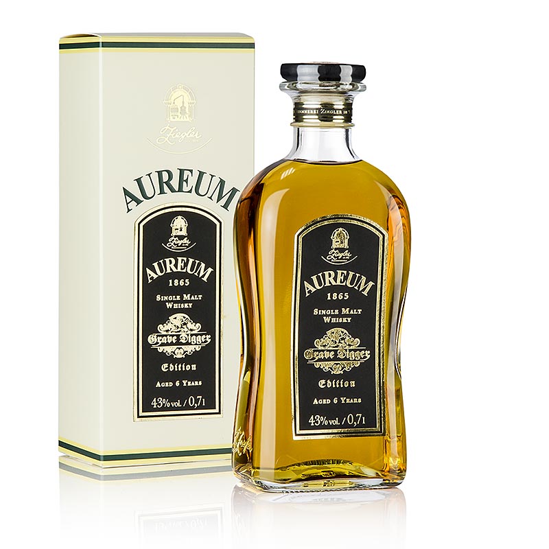 Aureum 1865, Single Malt Whisky, Grave Digger, 6 Jahre, 43% vol., Ziegler - 700 ml - Flasche Aureum 1865, Single Malt Whisky, Grave Digger, 6 Jahre, 43% vol., Ziegler - 700 ml - Flasche