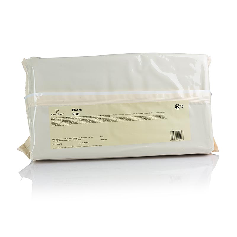 Nuss-Nougat, hell, 8% Kakao, 40% Haselnuss, Callebaut - 5 kg - Paket Nuss-Nougat, hell, 8% Kakao, 40% Haselnuss, Callebaut - 5 kg - Paket