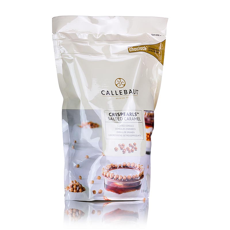 Crispearls, knusprige Perlen mit Kekskern, Salzkaramell, Callebaut - 800 g - Beutel Crispearls, knusprige Perlen mit Kekskern, Salzkaramell, Callebaut - 800 g - Beutel