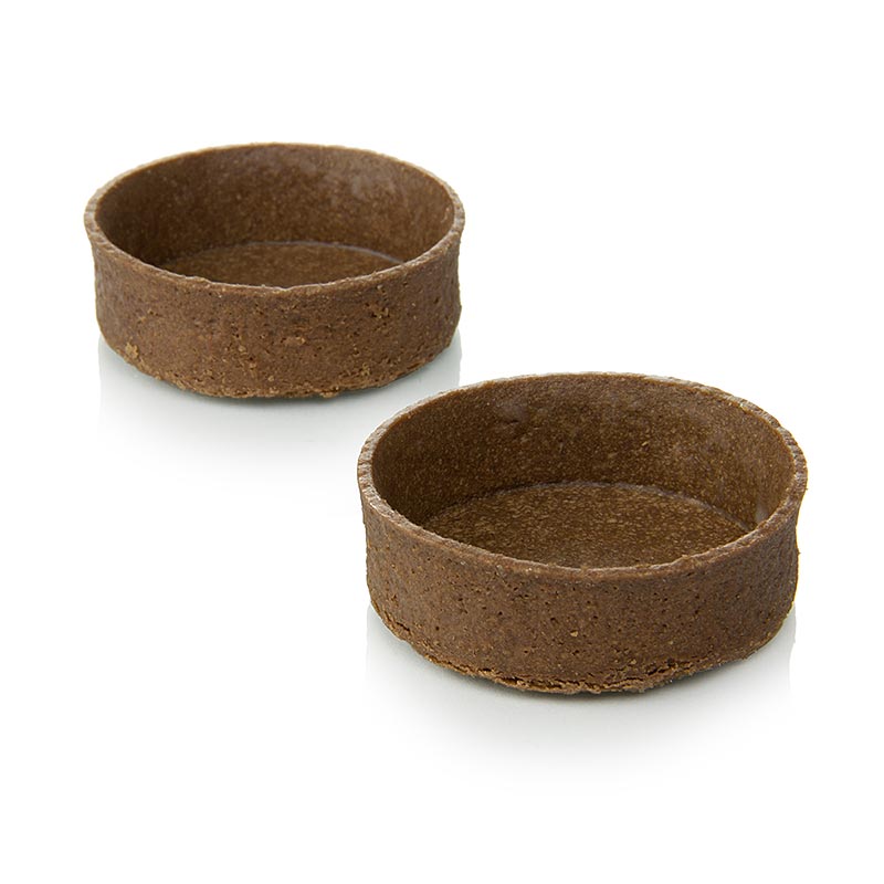 Desserttaartjes - filigraan, rond, Ø 5,3 cm, H 1,7 cm, chocoladetaartdeeg - 144 h - karton