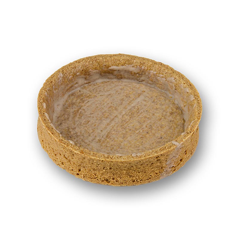 Tartelettes dessert a base de biscuits Graham, enrobees, Ø 80 x 17 mm h - 1,04 kg, 45 pieces - Papier carton