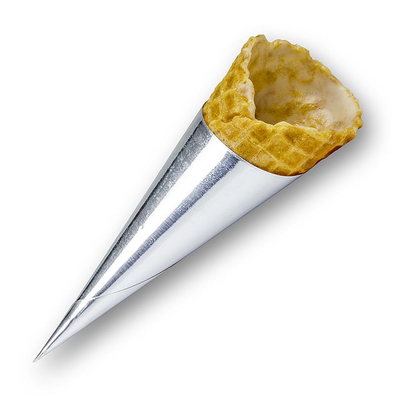 Waffel Hörnchen Tomate, gecoated, Ø 30 x 80 mm h - 498 g, 83 Stück - Karton Waffel Hörnchen Tomate, gecoated, Ø 30 x 80 mm h - 498 g, 83 Stück - Karton