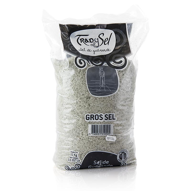 Zeezout, grof, grijs, vochtig, Guerande / Frankrijk, TradySel - 5 kg - Tas Zeezout, grof, grijs, vochtig, Guerande / Frankrijk, TradySel - 5 kg - Tas