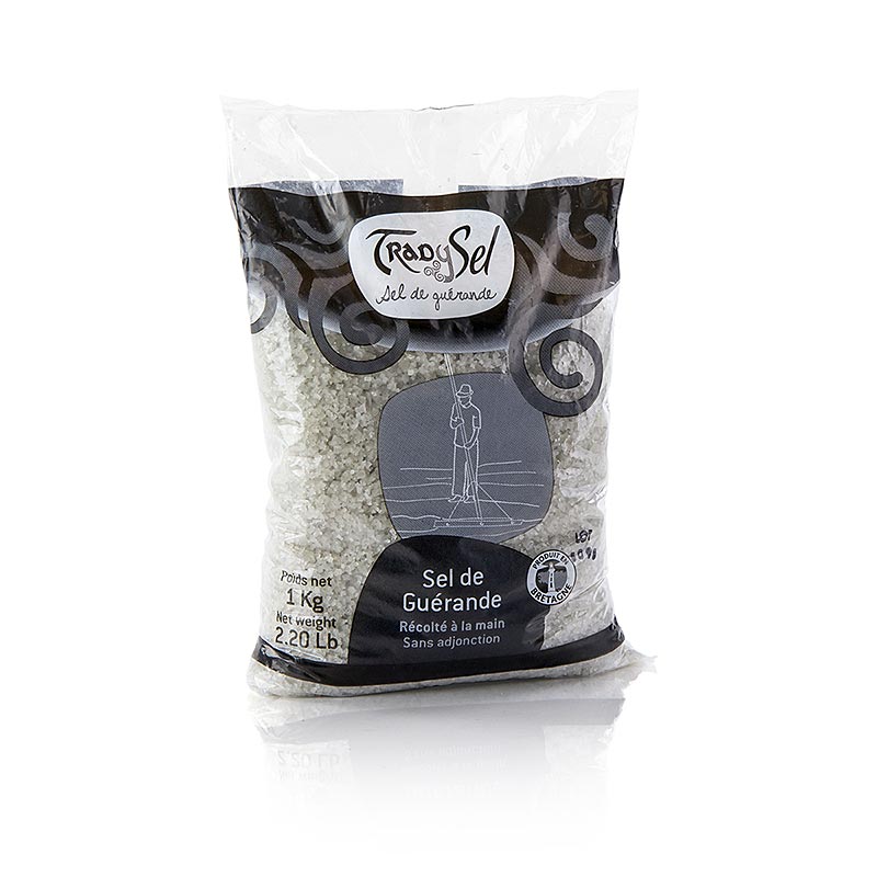 Zeezout, grof, grijs, vochtig, Guerande / Frankrijk, TradySel - 1 kg - zak Zeezout, grof, grijs, vochtig, Guerande / Frankrijk, TradySel - 1 kg - zak
