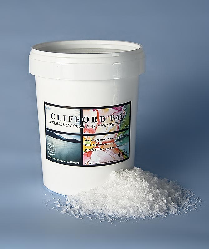 Clifford Bay, sea salt flakes, New Zealand - 400 g - can Clifford Bay, sea salt flakes, New Zealand - 400 g - can