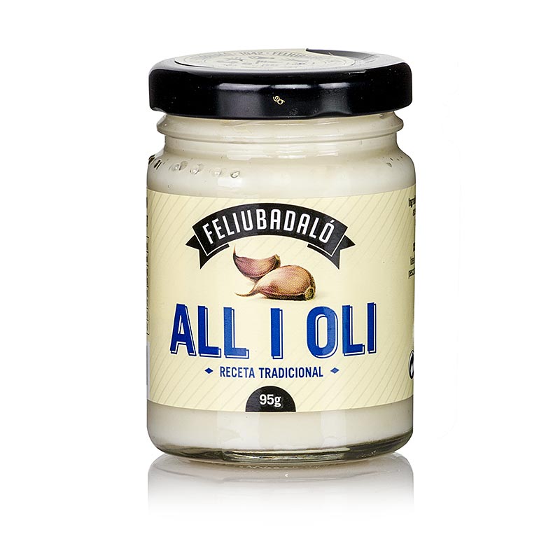 Allioli - crème d`ail, à l`huile végétale, feliubadalo - 95 g - verre