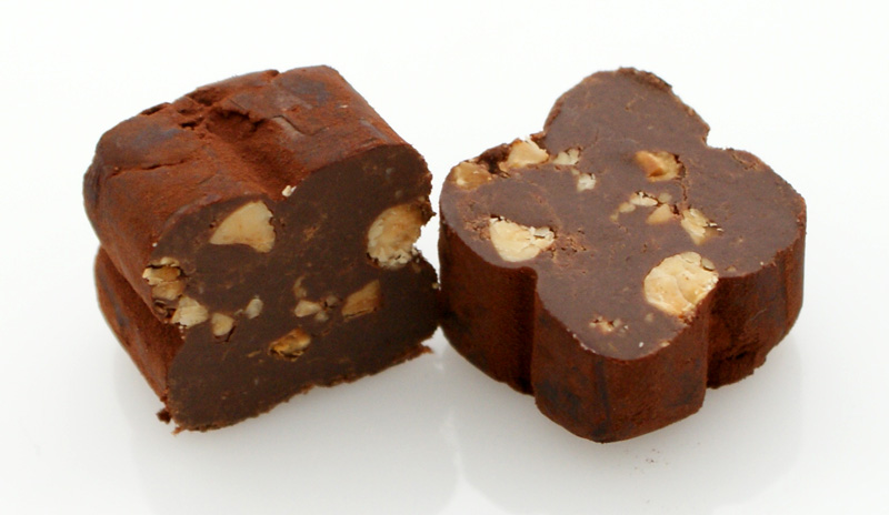 Mini trøffel chokolade af Tartuflanghe Tartufo Dolce di Alba NERO en 7g, brunt stribet papir - 1 kg - taske