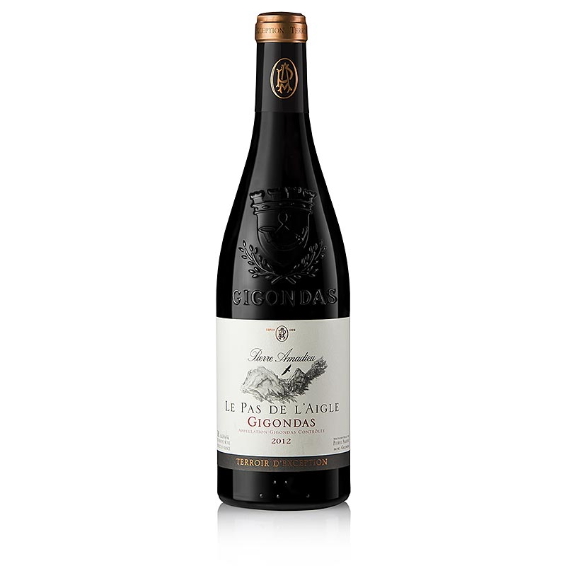 2012er Gigondas, Pas de lAigle, Cuvee, 15,5% vol., Pierre Amadieu - 750 ml - Flasche 2012er Gigondas, Pas de lAigle, Cuvee, 15,5% vol., Pierre Amadieu - 750 ml - Flasche