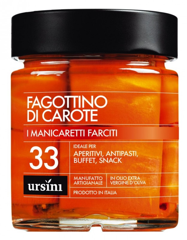 Karottenröllchen, Fagottino di carote, Ursini - 250 g - Glas Karottenröllchen, Fagottino di carote, Ursini - 250 g - Glas
