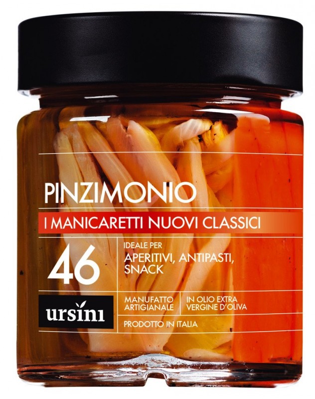 Gemüsesticks in Olivenöl, Pinzimonio, Ursini - 250 g - Glas Gemüsesticks in Olivenöl, Pinzimonio, Ursini - 250 g - Glas