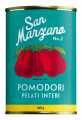 San Marzano Tomaten, ganz & geschält, Pomodori pelati di San Marzano Vintage, Il pomodoro più buono - 400 g - Stück