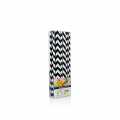Disposable paper straws JUMBO stripes, black and white, 25 cm - 50 St - Blister