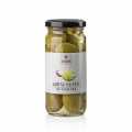 Green olives, without seeds, with garlic, in brine, ANEMOS - 227 g - Glass