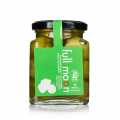 Green Gordal olives, without seeds, with onions, San Carlos Gourmet - 300 g - Glass