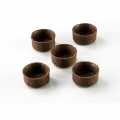 Mini tartaletas de postre - Filigrana, redondas, Ø 3,8 cm, Al 1,8 cm, masa quebrada de chocolate - 200 piezas - Cartulina