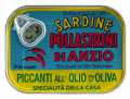 Sardine piccanti all`olio d`oliva, seasoned sardines in olive oil, pollastrini - 100 g - can