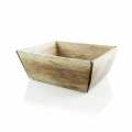 Gift basket, square, wood, small, 190 x 140 x 110 mm - 1 pc - loose