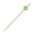 Wooden skewers, with crystal ball green / white striped, 9 cm - 100 hours - bag