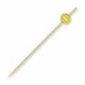 Wooden skewers, with crystal ball yellow / white striped, 9 cm - 100 pieces - bag