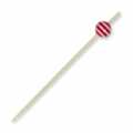 Wooden skewers, with crystal ball red / white striped, 9 cm - 100 pieces - bag
