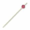 Brochettes en bois, avec boule de cristal rayée rouge / blanche, 9 cm - 100 pieces - sac