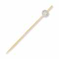 Wooden skewers, with crystal ball white / clear striped, 9 cm - 100 hours - bag