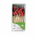 Bamboo skewers, with black colored end, red disc, 12 cm - 100 hours - bag