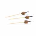 Wooden skewers, with black colored end, wood-colored slice, 7 cm - 100 hours - 