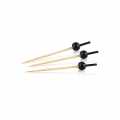 Brochettes en bois, avec extrémité noire, boule noire, 6 cm - 100 heures - 