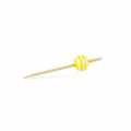 Wooden skewers, with crystal ball yellow / white striped, 5 cm - 100 hours - bag