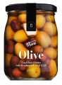 OLIVE - Cocktail Olives with Garlic and Chili, Mixed Olives with Garlic and Chili with Stone, Viani - 560 g - Glass