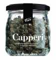 CAPPERI - Kapern aus Salina in Meersalz, Kapern in grobem Meersalz, Viani - 120 g - Glas