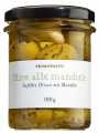 Olive verdi con mandorle, green olives in oil, filled with almonds, primopasto - 180 g - Glass