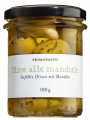 Olive verdi con mandole, aceitunas verdes en aceite, rellenas de almendras, primopasto - 180g - Vaso