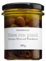 Olive nere con pinoli, olives negres sense pinyons amb pinyons, primopasto - 180 g - Vidre