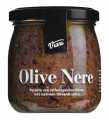 OLIVE NERE - Pestato di olive nere Leccino, Pestato gemaakt van zwarte Leccino-olijven, Viani - 170 g - Glas