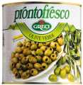 Olive verdi, green olives without stones, Greci, Prontofresco - 2,600 g - can