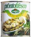 Carciofi trifolati, artichoke hearts with herbs, halved, greci, prontofresco - 800 g - can