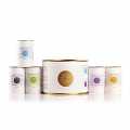 Flor de Sal d`es Trenc - Deluxe Set (curry, rose, olives, herbs, pure), BIO - 250 g, 5 x 50 g - Can