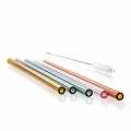 Palletes de vidre, rectes i acolorides, o8mm (paret 1,5mm), 21cm - 50 peces - Caixa