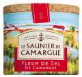 Fleur de Sel de Camargue, Fleur de Sel from France, motif box, La Baleine - 125 g - can