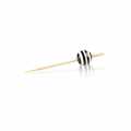 Wooden skewers, with black / white striped crystal balls, 5 cm - 100 pc - bag