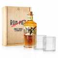 Ron Piet Panama Rum, 10 jaar, 40% vol., Geschenkdoos met 2 glazen - 500 ml - fles